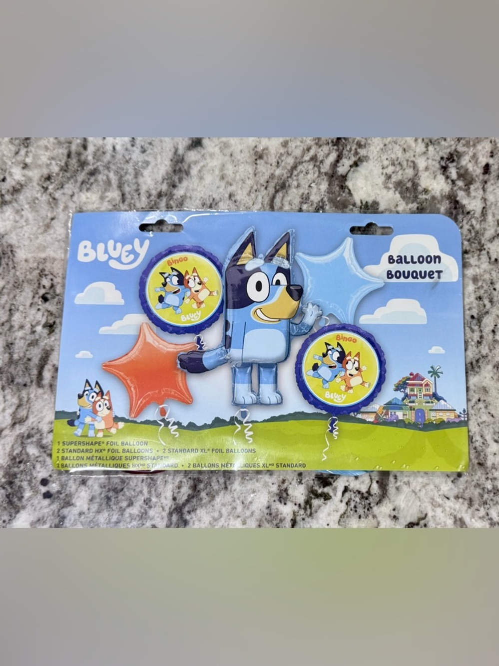 Bluey Five Piece Foil Character Balloon Bouquet